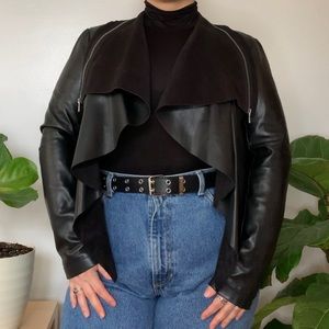 Asos Buttery Vegan Leather Waterfall Jacket